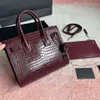 Saco de designer sac de jour bebê acordeão ruched clássico bolsas crocodilo em relevo couro cruz corpo feminino saco luxo