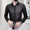 Marke Kleidung männer Langarm Casual Business Kleid Shirts Männlichen Sommer Spitze aushöhlen Nachtclub Mode Shirts S-4XL 240117