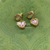 Sweet Heart Diamond Earring Fashion Charm Rhinestone örhängen Studs smycken örhänge med boxuppsättning födelsedagspresent