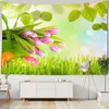 Arazzi Fiori Arazzo floreale Appeso a parete Tappeti di stoffa Dormitorio Decorazione artistica Coperta da spiaggia per picnic in poliestere