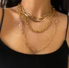 IngeSight.Z 4 stks/set Multi Gelaagde Dikke Dikke Miami Curb Cubaanse Choker Ketting Gothic Goud Kleur Ketting Kettingen Jewelry2495912