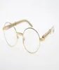 Designer Mens Women Luxury Gold Eyeglasses Frame Women Round White äkta Natural Horn Fashion Eyewear With Box C Decoration Glas9241407