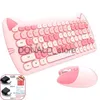 Toetsenborden MOFII Kawaii Cat 2.4G Draadloos toetsenbord en muis Set Leuke Lipstick Punk Toetsenborden en muizencombo's voor laptop PC Thuiskantoor J240117