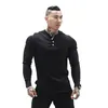 Man Fashion T Shirt Casual Fashion Plain Kolor długiej rękawy Wysokiej jakości Slim Polo Shirt Men T-shirt Fitness 240117