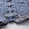 Kadınlar Deri Sahte Deri Kadın Kot Ceket 2022 Yeni Bahar Sonbahar Giysileri İşlemeli Kısa Denim Ceketler Kadın Temel Ceket Uzun Kollu Dış Giyim 3XL YQ240116