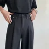 Pantaloni da abito oversize neri da uomo Moda sociale Abito da uomo coreano Pantaloni larghi dritti a gamba larga da ufficio 240117