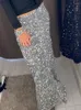 Skirts Ladies Sexy Full Sequined Shining Long Skirt Chic Women Patchwork Slim Fit Silver Female Streetwear Casual 2024