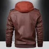 Motorrad Herren Leder Jacke Casual Windjacke Wasserdichte Pu Leder Mantel Männlichen Angeln Camping Outdoor Jacke Plus Größe 240116