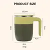 Kaffekrukor 304 rostfritt stål vattenkopp retro isolerad med lock dricker värmebeständig ergonomisk mugg