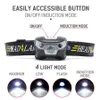 USB Mini LED Rechargeable Headlamp Body Motion Sensor Headlight Waterproof Camping Flashlight Portable Head Light Torch Lamp 240117
