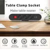 Power Cable Plug Melery EU Plug Socket Hidden Power Strip Smart USB Charge Germany Table Clamp Outlet Clip 2m Extension Cord Kitchen Office Desk YQ240117