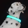 Collari per cani regolabili ricaricabili crescono al buio LED per animali domestici lampeggiante luminoso di sicurezza 8 luci colorate 15 modalità illuminano il collare in nylon