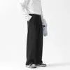 グレイブラックスーツパンツメンファッションソサエティメンズドレス韓国語ゆるいストレートワイドレッグオフィスフォーマルズボン240117