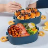 2000 ml Lunch Box Portable 3 Layer Children Student Bento Leakproof Microwavable Food Container School Travel Office Picnic 240116