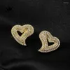 Orecchini a bottone DRlove Splendido cuore scintillante Accessori da sposa per matrimonio Temperamento Gioielli da donna Amore Regalo di fantasia