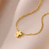 14k Yellow Gold Pentagram Moon Pendant Necklace For Women New Girls Clavicle Chain Party Jewelry Gifts Wholesale Bijoux