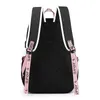 Sacs à dos Fengdong grands sacs d'école pour adolescentes port USB toile cartable étudiant livre sac mode noir rose adolescent école sac à dos