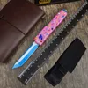 UT Series Dessert Warrior MICRO ULTRA OTF TECH Knife UT Full Size Folding Blade Donut Pink EDC Self Defense Pocket knives