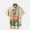 Camicie casual da uomo Camicia estiva per spiaggia hawaiana Modello divertente Stampa manica corta Abbigliamento importato quotidianamente Vacat Dhhz6