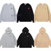 Paris Designer Hommes Femmes Sweat À Capuche De Coeur Rouge Coeur Broderie À Capuche Streetwear Baggy Sweats À Capuche Homme Sweatshirts Oversize Plus Pulls 393 54MT