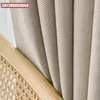 Herringbone Chenille Blackout Curtain for Living Dining Room Bedroom Light Luxury Thick Heavy Simple Modern Elegant Custom 240116