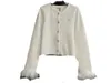 Designer Women's Sweaters Miu Family Small Fragrant Wind White Soft Glutinous Sweater Female Autumn and Winter Lazy Wind Milk Fufu Knitted Cardigan Coat New J7CP