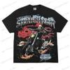 Męskie koszulki High Street Hiphop Fashion Fashion Streetwear Locomotive Skull T-shirt Men Men American Vintage pary harajuku y2k tops ponadgabarytowa koszulka t240117