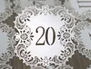 Adesivos 10pcs/conjunto de papel cartão de casamento Número de números de casamento cartões a laser corte vintage DIY decoração de suprimentos para festas