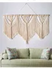 Large Macrame Wall Hanging Tapestry with Wooden Stick Hand-Woven Bohemia Tassel Curtain Tapestry Wedding Backgrou Boho Decor 240117