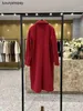 Maxmaras Cashmere Coat Womens Wool Coats 2024 Autumnwinter Classic 101801 India Red Double Breasted Long Assistenze Amba