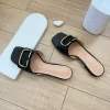 2024 New fashion sandal Women indoor Shoes top quality sandale beach Summer Designer Sliders outdoor walk Shoe Flat heel Slipper luxury Slide Mule black white loafer