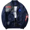 Nasas Veste Automne-Vol Veste Manteau Noir Vert Bomber Ma1 Hommes Vestes Broderie Baseball avec Fermeture À Glissière Col Tenue De Travail Fonctionnelle Varsity Jacket4ENA