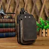 Real Leather men Casual Design Small Waist Bag Cowhide Fashion Hook Bum Bag Waist Belt Pack Cigarette Case 5.5 Phone Pouch 1609 240117