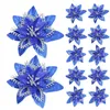 Decorazioni natalizie 5 pezzi fiori artificiali rossi dorati blu rosa ornamento per albero di natale per la casa anno Navidad 2024