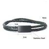 Bracelets de charme Roman Mens Bracelet Ethnique Corde Braslet En Acier Inoxydable Aimant Détachable Boucle En Cuir Braclet Cadeaux Pour Petit Ami