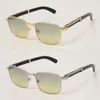 Selling "Buffs" 0363S Sunglasses Original Gold-Black Buffalo Horn Male Female Glasses MARBLED BLACK BUFFALO HORN Square Unisex Size 54-21-145MM New