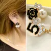 Boucles d'oreilles coréennes en perles numéro 5, bijoux de luxe de styliste pour femmes