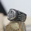 Unieke Viking Bear Claw Ring Mens Celtics Knoop Bear Claw 14K White Gold Signet Ring Mannelijke Punk Biker Sieraden Accessoires