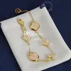 Vintage kwiat kryształowe bransoletki biżuteria złota łańcuch bransoletki z pudełkowymi pakietami rocznicową Walentynki Prezent urodzinowy