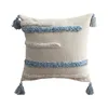 Federa per cuscino per divano in stile INS, leggera e lussuosa, con nappe geometriche nordiche, trapuntate a mano