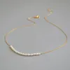 Brass With 18K Gold Natural Real Pearl Necklace Wowen Jewelry Party Designer T Show Runway Gown Japan Korean Fashion 240117