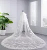 Véus de noiva casamento branco marfim borda de renda 2 camadas tule longo véu de casamento com pente acessórios 6552056