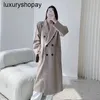 Tasarımcı Maxmaras Cashmere Coat Kadın Yün Paltolar M Ailesi 101801 Orta uzunlukta kalınlaşmış kemer iç astarlı zayıflamalı kemer sonbahar için yün