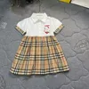 Baby Girls Sukienka księżniczka Summer Kids Plaid Sukienki z krótkim rękawem