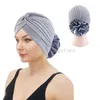 Turban kwiatowy Nowe kobiety moda moda napędka głowa duże hidżaby indyjski kapelusz dama piękno i pielęgnacja włosów czapka chemioterapia turbante turbante
