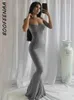 BOOFEENAA Strap Backless Long Maxi Dresses Party Club Vacation Outfits for Women Sexy Casual Summer Dress Wholesale C85CZ24 240117