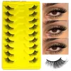 False Eyelashes Groinneya Half Eyelash 5/7/10 Piars Half Eyelash Soft Natural Cat Eyelash Makeup Tool False Eyelash Extension Fluffy Artificial Roll Q240425