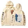 Attack On Titan Japan Anime Men Women Hoodies Wings Of Freedom Print Pullover Vintage 90s Hooded Plus Size Sweatshirt Streetwear 240131