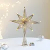 Christmas Decorations Tree Toppers Star With LED String Lights Ornament For Home