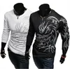 الوشم طباعة T Shirt Men Long Fashion Mens Mens Clothing Discal Slim Fit Oneck Cotton Teshirt Tees CJ1455981874